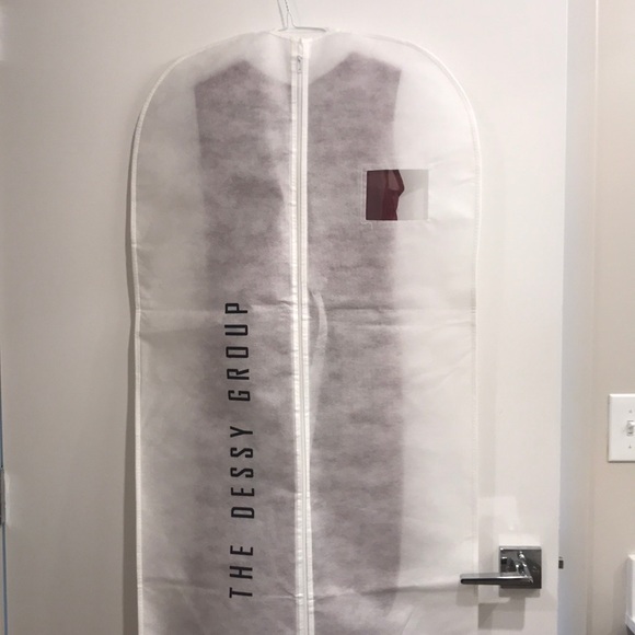 Dessy Burgundy Gold Lux Chiffon Bridesmaids Dress - Picture 4 of 8